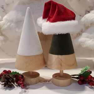 Bath and Body Works Wooden Velvet Wrapped christmas Trees